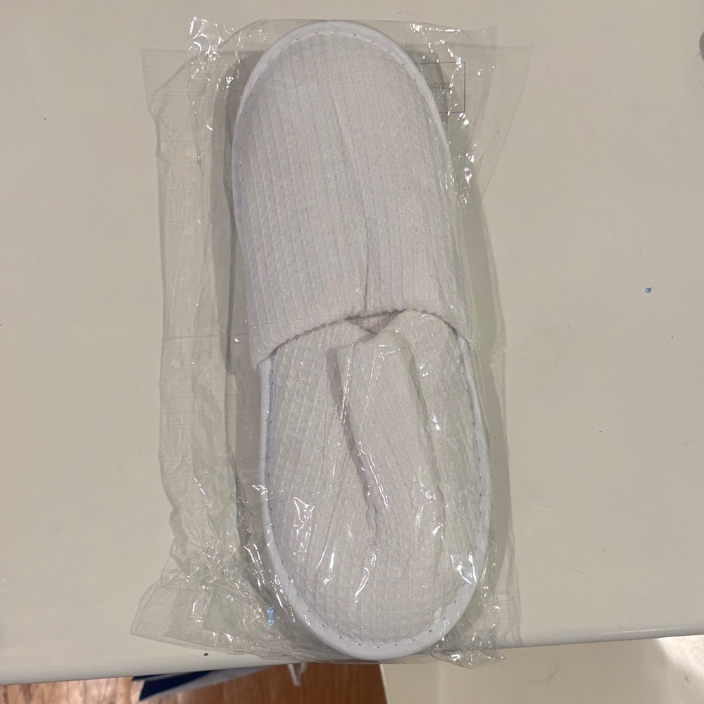 NEW White Textured Slippers